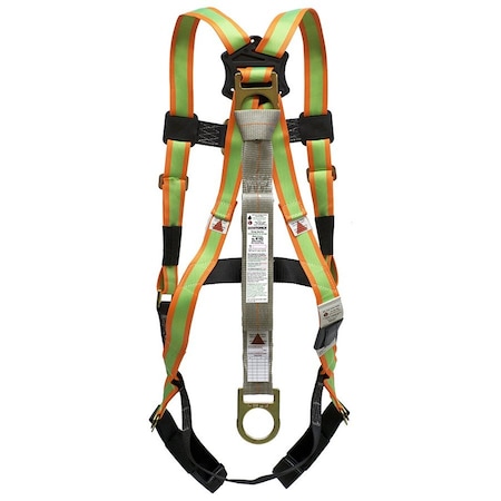 Super Anchor Safety Small - Hi-Viz Webbing Fall Arrester Full Body Harness w/ 6192 Ultra-Lite Energy Absorber 6008-HS